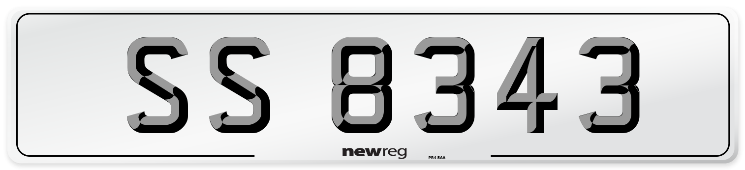 SS 8343 Number Plate from New Reg